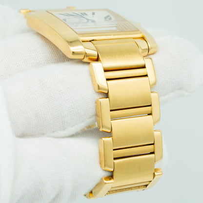 Cartier Tank Francaise 1840 Yellow Gold Ladies Watch White Dial