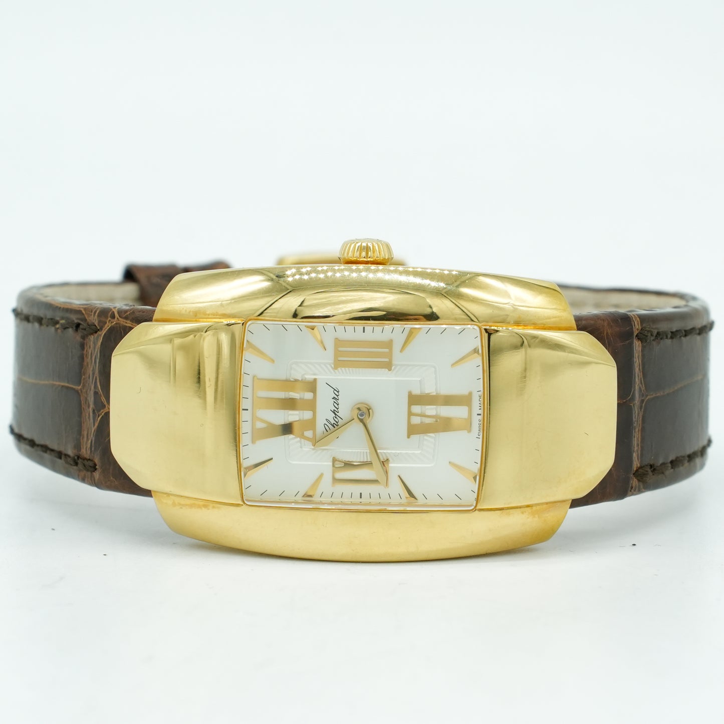 Chopard La Strada 18k Rose Gold Leather Quartz Silver Ladies Watch 419255-0001