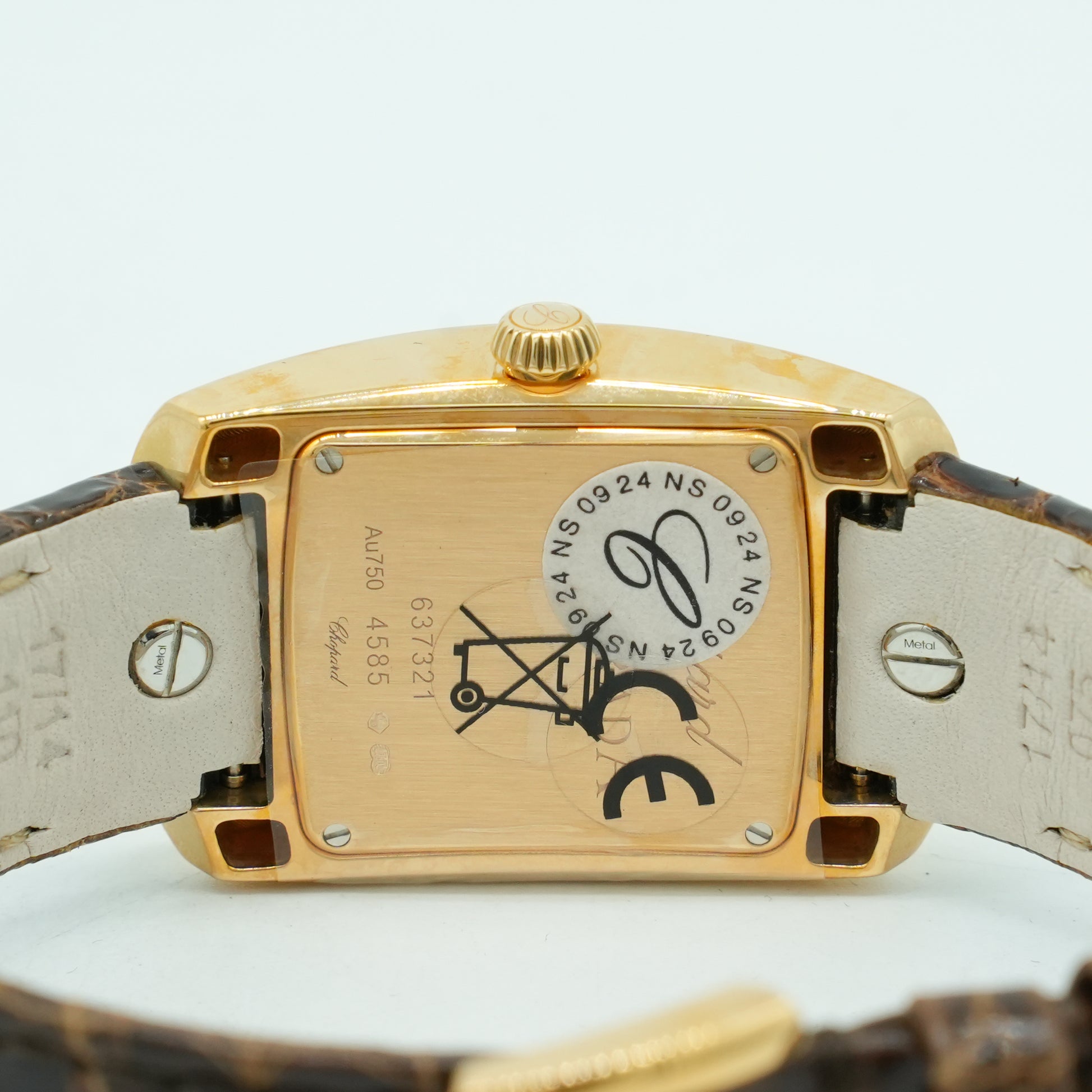 Chopard La Strada 18k Rose Gold Leather Quartz Silver Ladies Watch 419255-5001