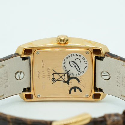 Chopard La Strada 18k Rose Gold Leather Quartz Silver Ladies Watch 419255-5001