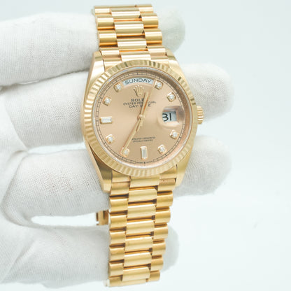 Rolex Day-Date 36mm 128235 Rose Gold President Rose Diamond Dial