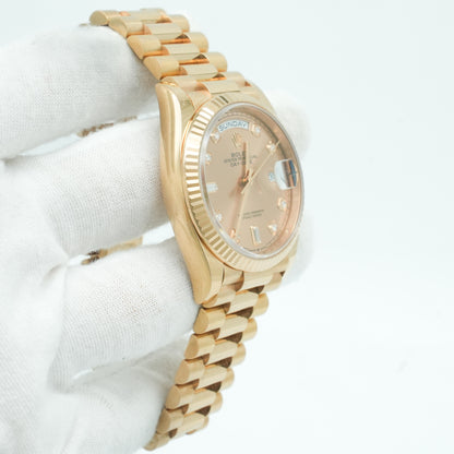 Rolex Day-Date 36mm 128235 Rose Gold President Rose Diamond Dial