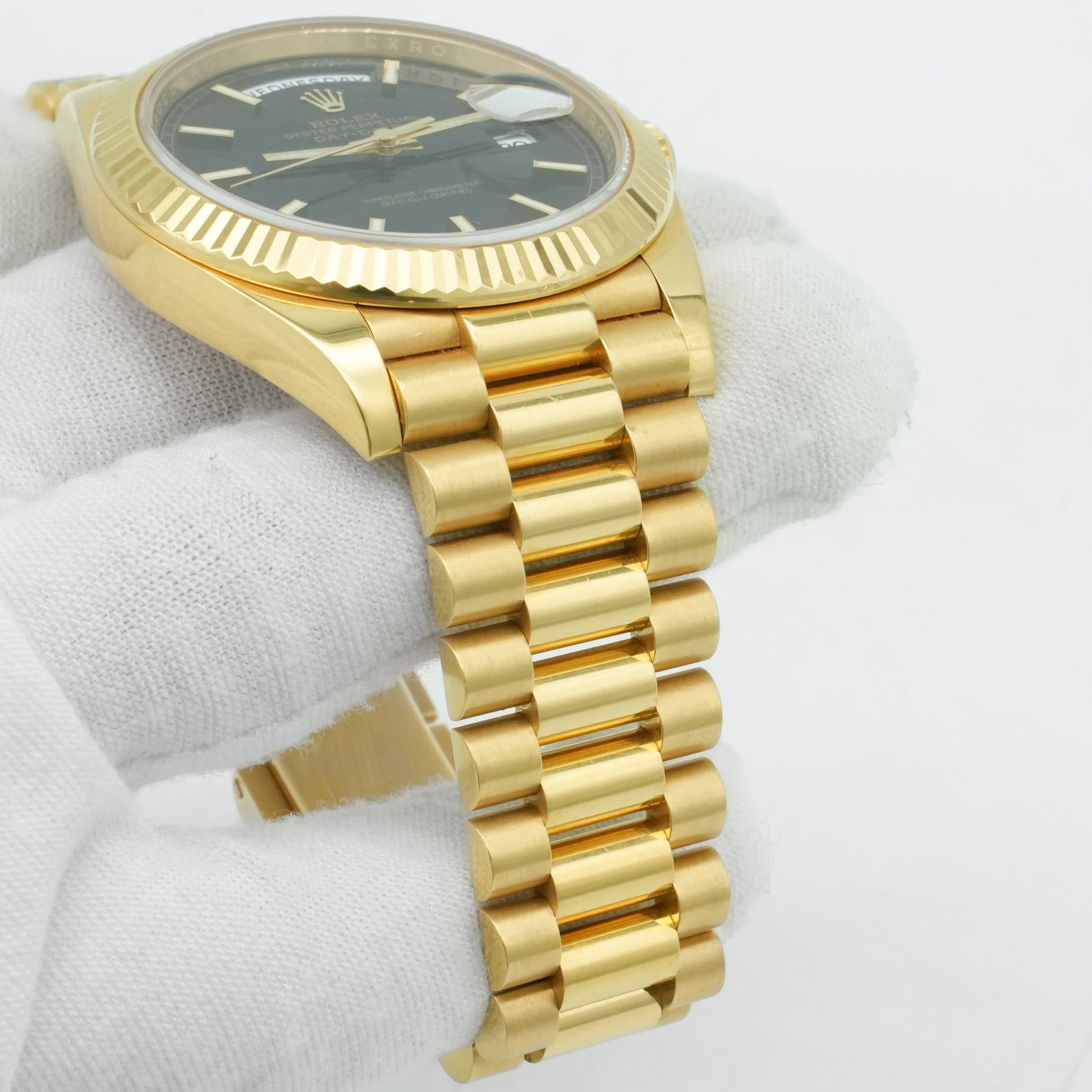 Rolex Day-Date 40 President 228238 Black Stick Yellow Gold