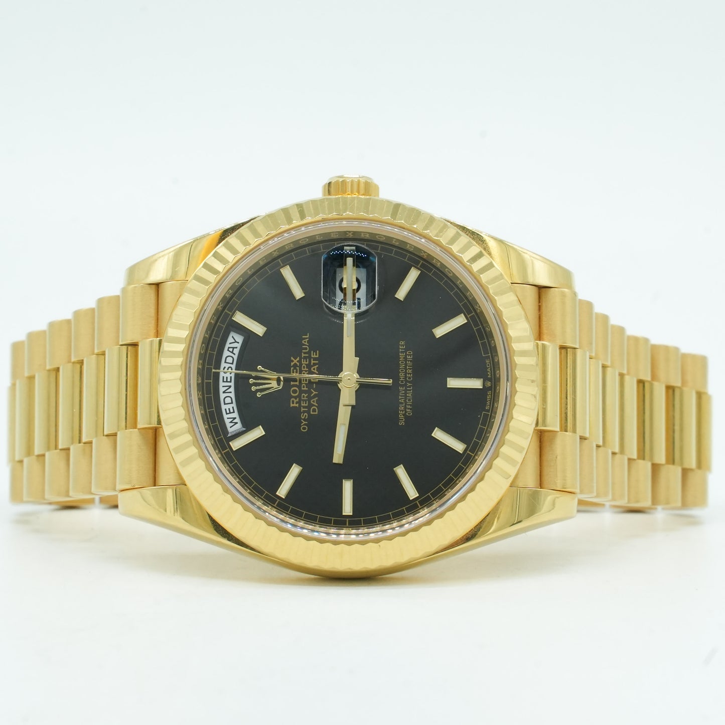 Rolex Day-Date 40 President 228238 Black Stick Yellow Gold