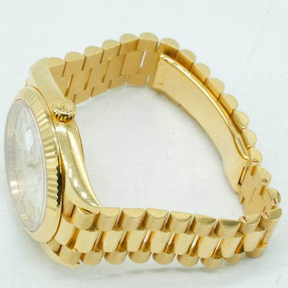 Rolex Day-Date II President 41mm Silver Roman 18K Yellow Gold 218238