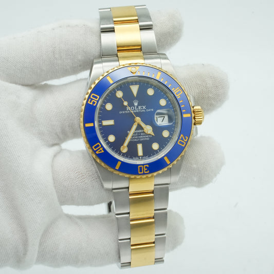 Rolex Submariner Date 18k Yellow Gold/Steel Ceramic Blue 41mm 126613lb