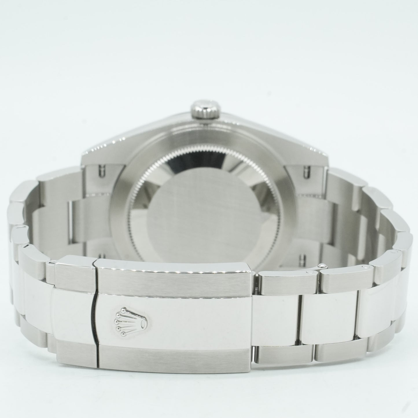 Rolex 41mm DateJust Steel Watch w/Black Dial & Fluted Bezel 116334