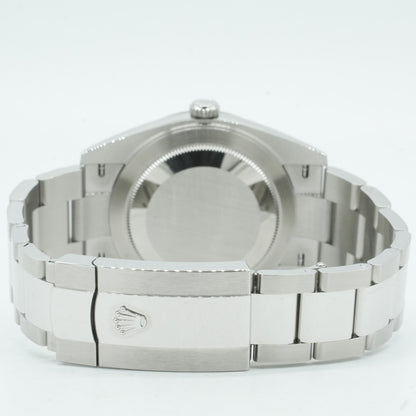 Rolex 41mm DateJust Steel Watch w/Black Dial & Fluted Bezel 116334