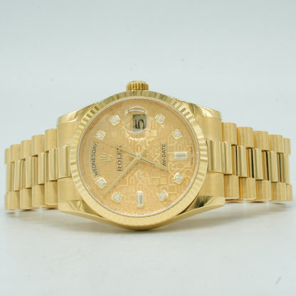 Rolex Day-Date 36mm 118238 Yellow Shell Computer/Diamond
