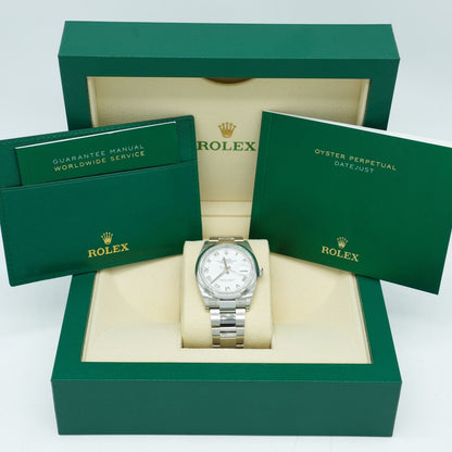 Rolex Datejust 36mm 126200 White Roman Dial Domed Bezel