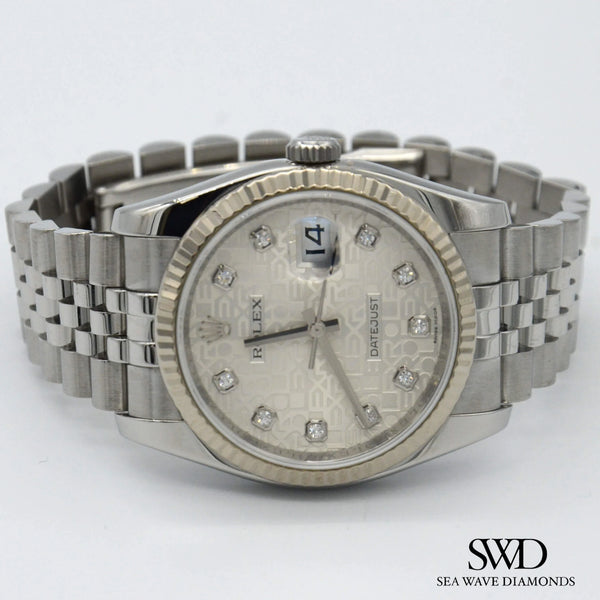 Rolex Datejust 36mm Silver Diamond Dial 116234