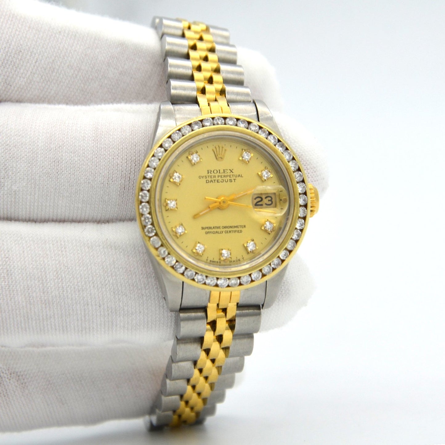Rolex Lady-Datejust 69173 Factory Diamond Dial 18K Yellow gold Stainless Steel 26mm