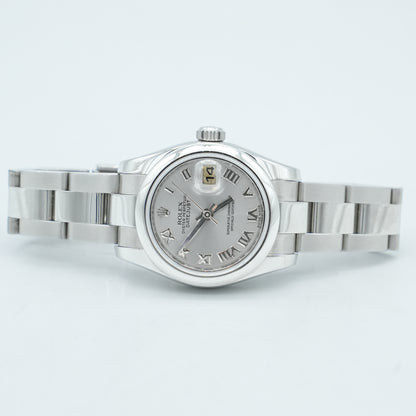 Rolex Datejust 26mm Steel Rhodium Dial Ladies 179160