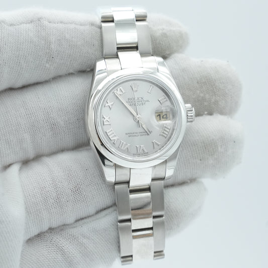 Rolex Datejust 26mm Steel Rhodium Dial Ladies 179160