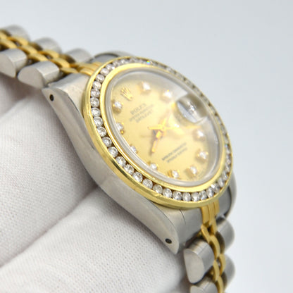 Rolex Lady-Datejust 69173 Factory Diamond Dial 18K Yellow gold Stainless Steel 26mm