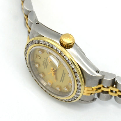Rolex Lady-Datejust 69173 Factory Diamond Dial 18K Yellow gold Stainless Steel 26mm