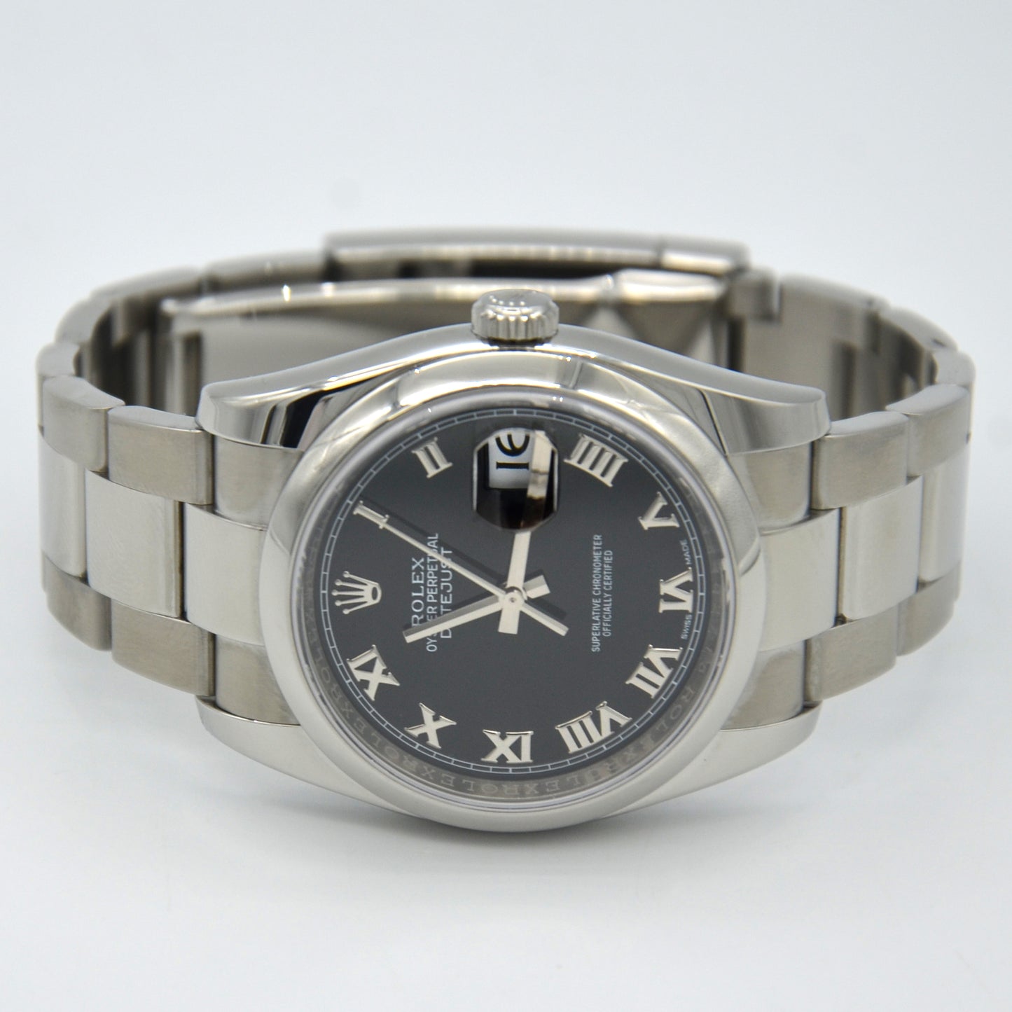 Rolex Datejust 36mm Black Roman Dial Oyster band 116200