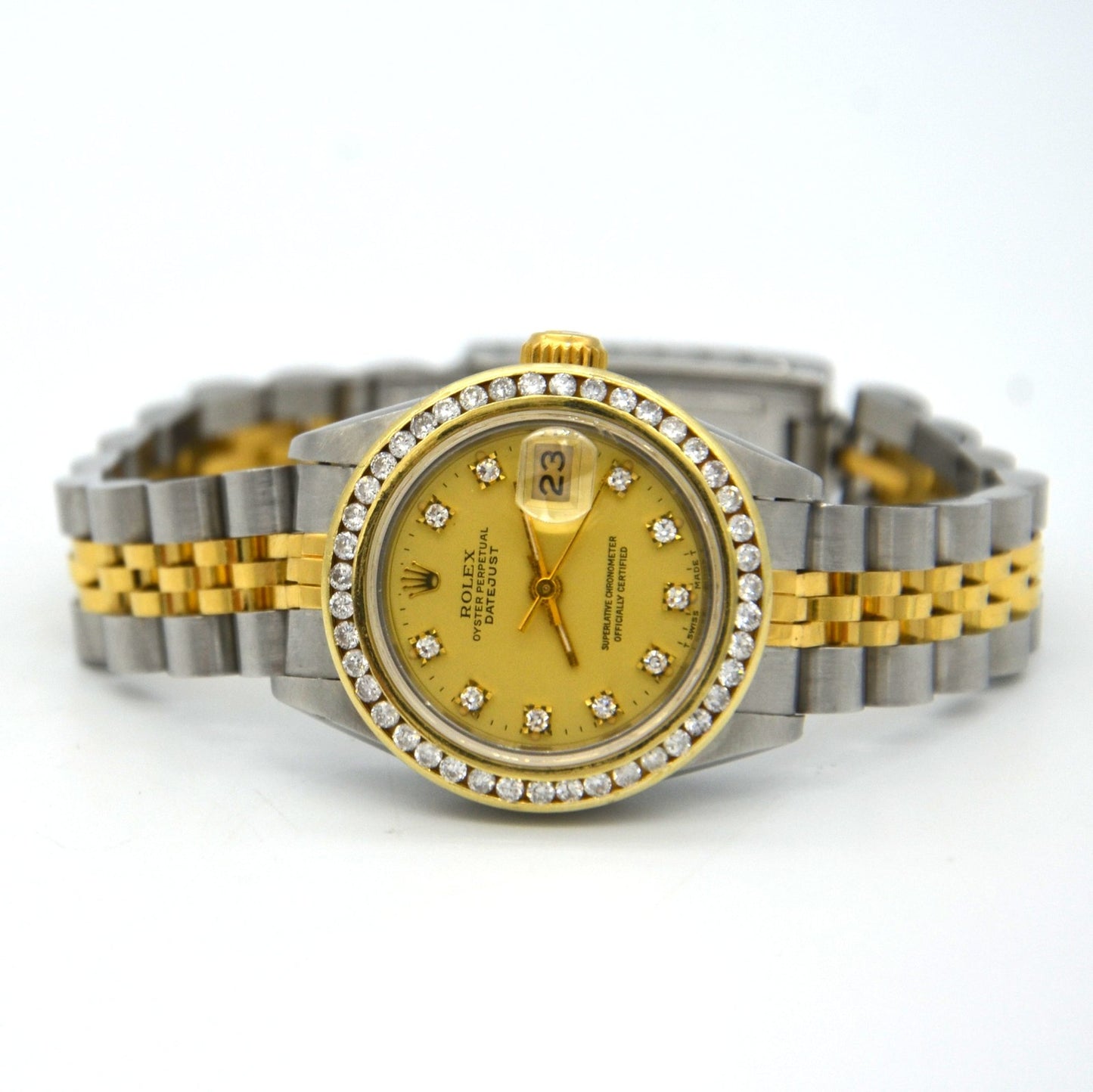 Rolex Lady-Datejust 69173 Factory Diamond Dial 18K Yellow gold Stainless Steel 26mm