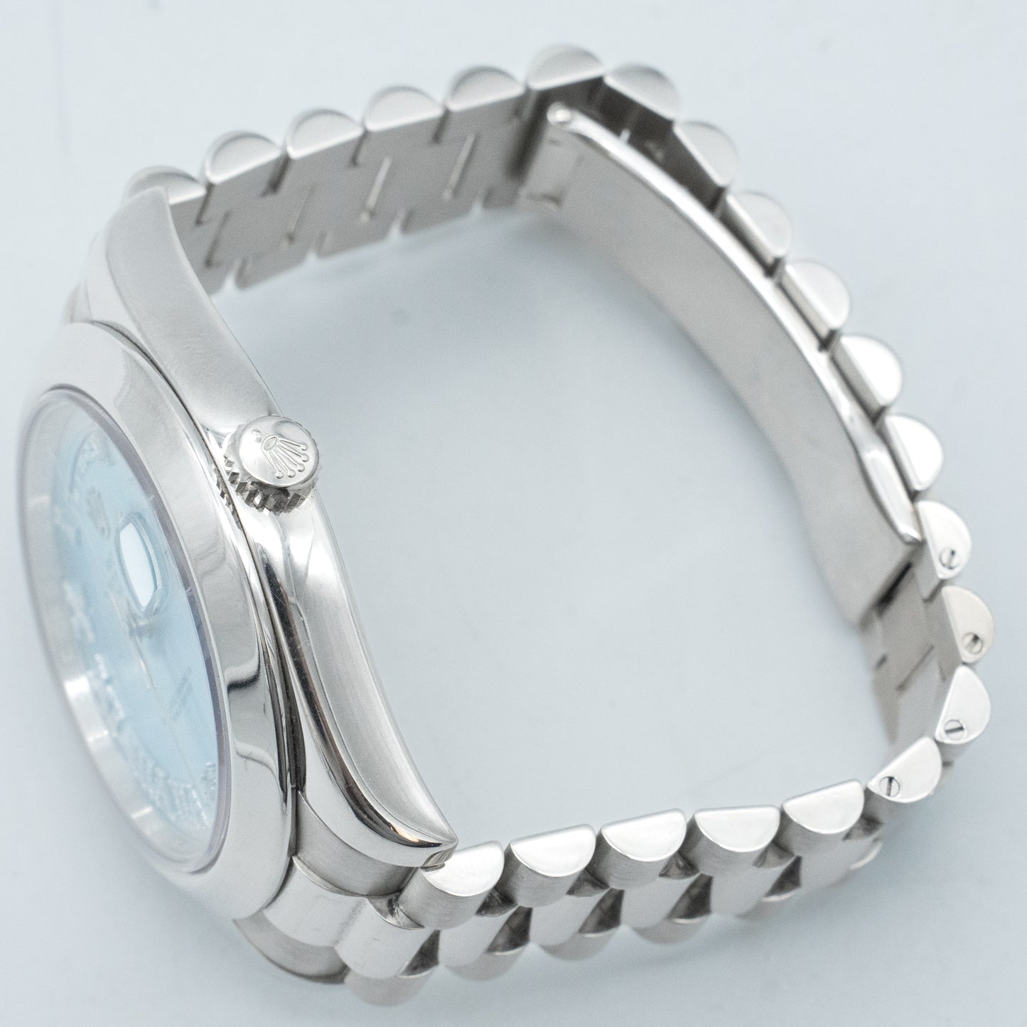 Rolex Platinum Day-Date II Ice Blue Diamond Dial 41mm 218206