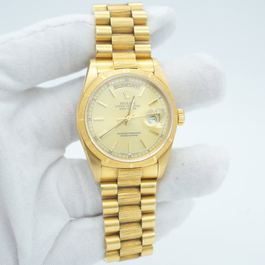 Rolex Day-Date 18078 36mm Champagne Dial 18kt Bark President