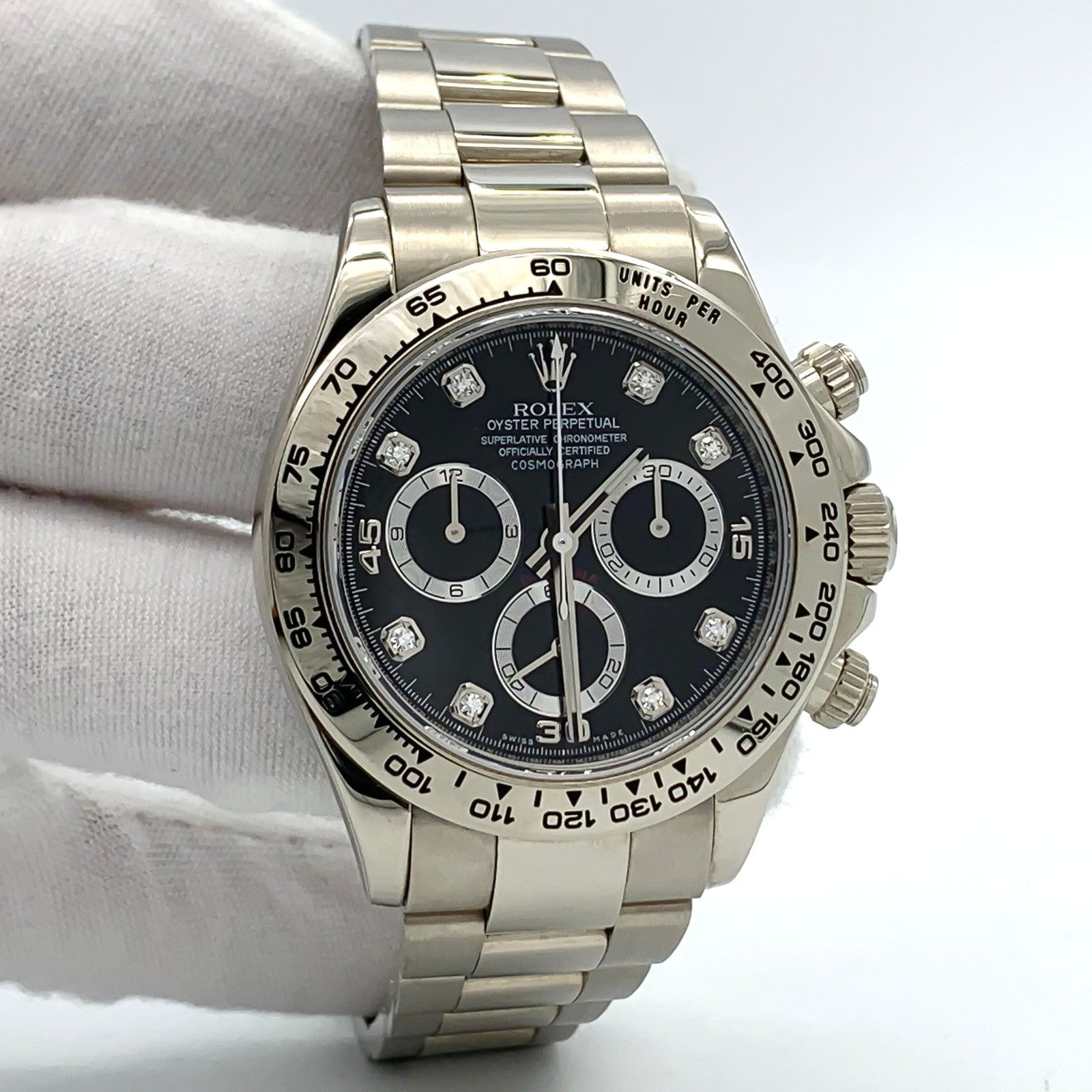 Rolex 18K White Gold 116509 40mm Daytona Cosmograph Diamond Dial