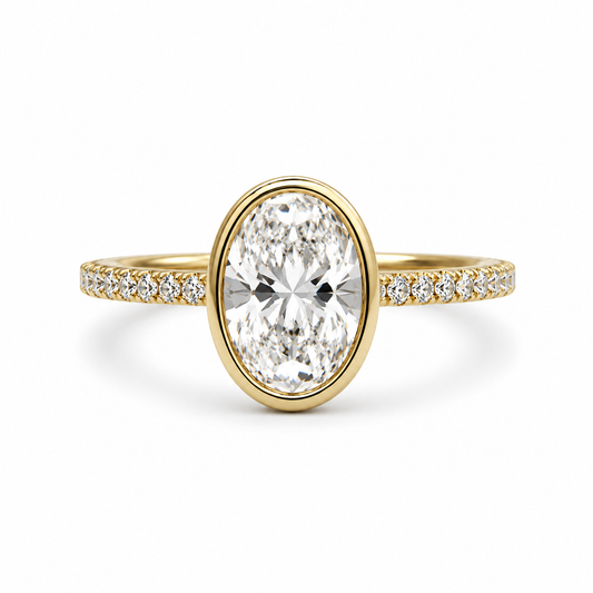 Lab Grown Diamond ENGR1112~ 2.10 carats 14K Yellow Gold