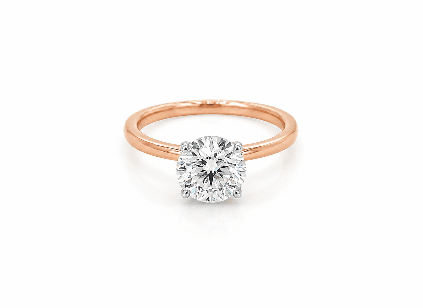 1.85 Total Carat Round Under-Halo Diamond Engagement Ring F VS2