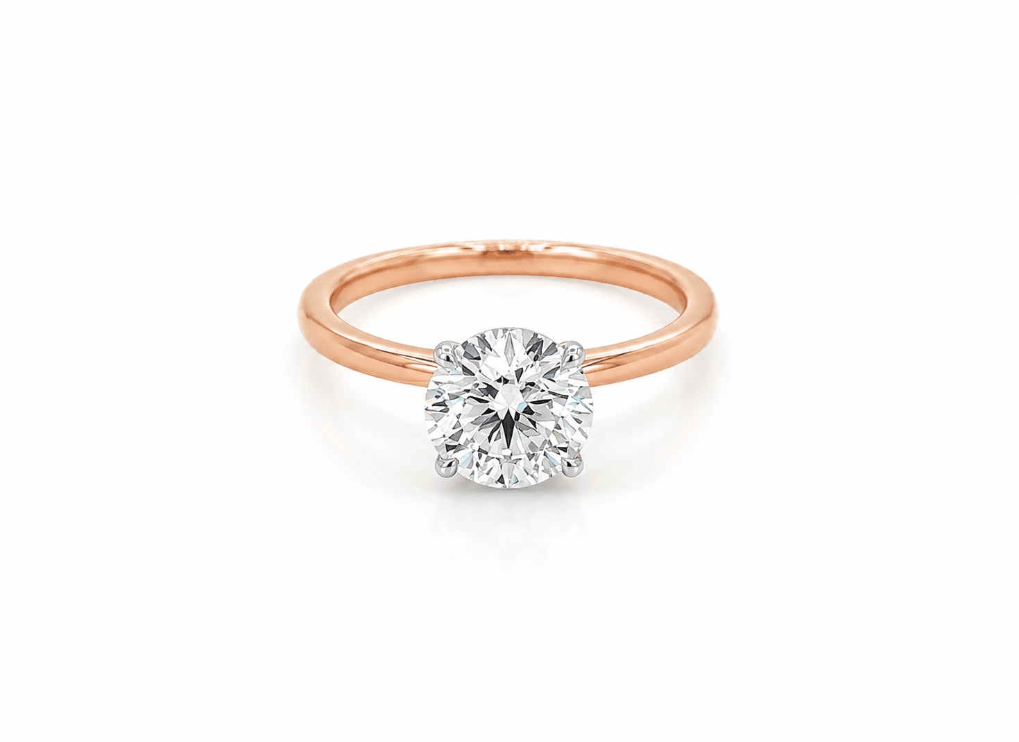 1.85 Total Carat Round Under-Halo Diamond Engagement Ring F VS2