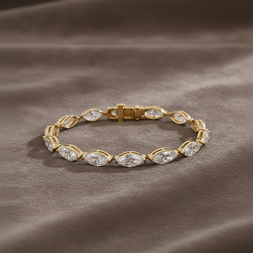 Lab Diamond Tennis Bracelet ~ BRAC10220 Marquise Cut