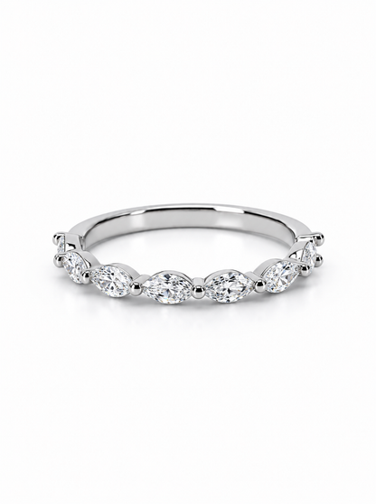 0.60 carat Lab Grown Diamond RINGS1104~Marquise Cut 7 Stones Ring East to West Set