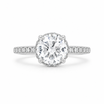 "ENGR03442" 1.52 Carat GIA Round Diamond Halo Engagement Ring in Platinum