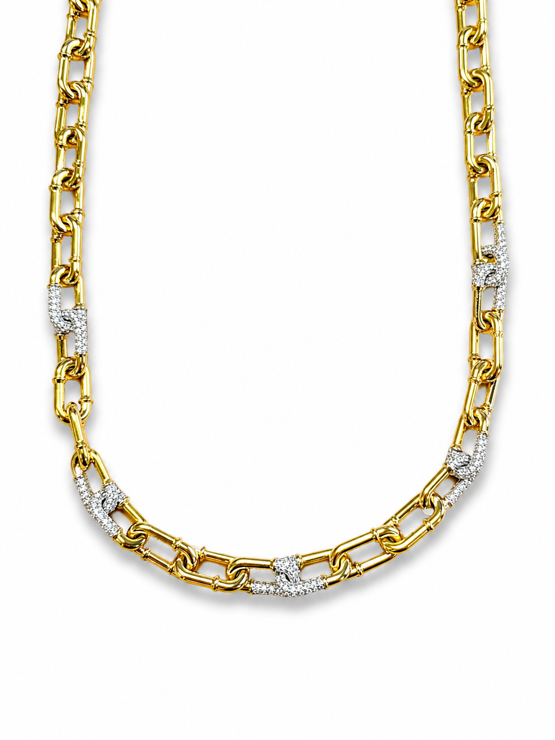 The Monarch Pave Link Bracelet~ 18K Yellow Gold 2.17 carats