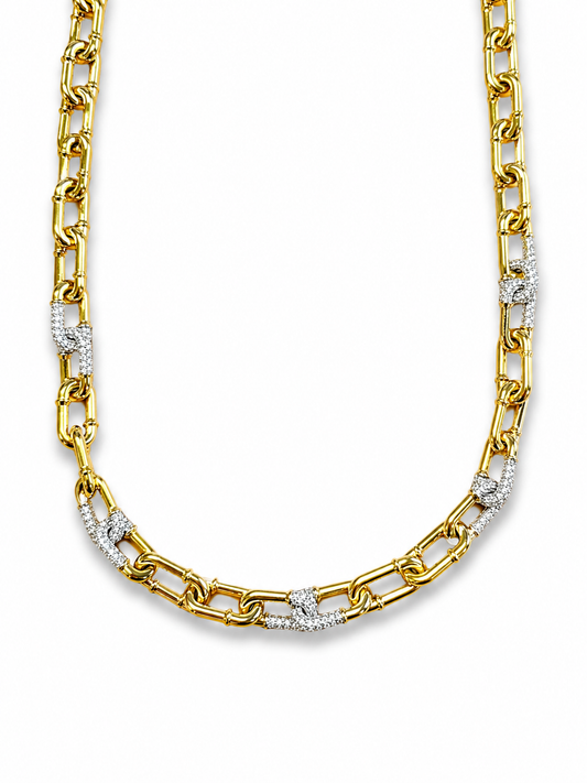 The Monarch Pave Link Bracelet~ 18K Yellow Gold 2.17 carats