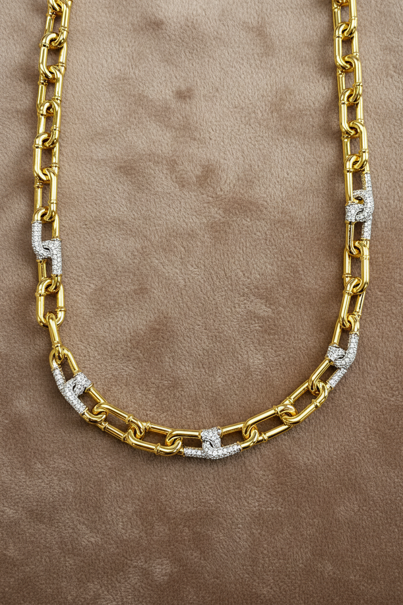 The Monarch Pave Link Bracelet~ 18K Yellow Gold 2.17 carats