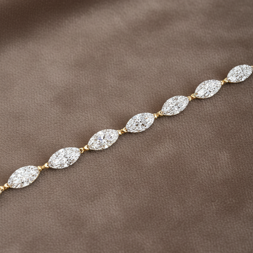 Lab Diamond Tennis Bracelet ~ BRAC10220 Marquise Cut