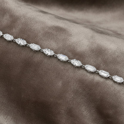 Lab Grown Diamond Tennis Bracelet ~ BRAC10221 Marquise Brillant & Step Cut