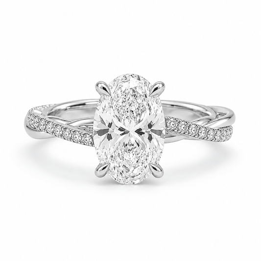 Lab Grown Diamond ENGR1107~ 4.09 carats Platinum
