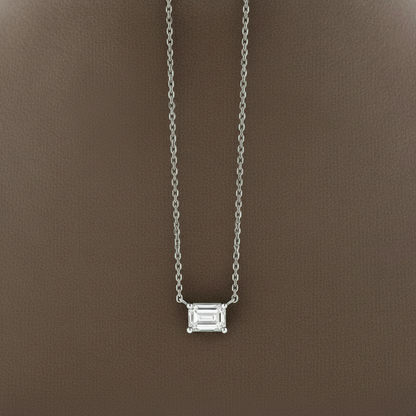 Lab Grown Diamond NECK1069~ Solitaire Emerald Cut