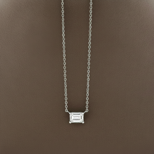 Lab Grown Diamond NECK1069~ Solitaire Emerald Cut