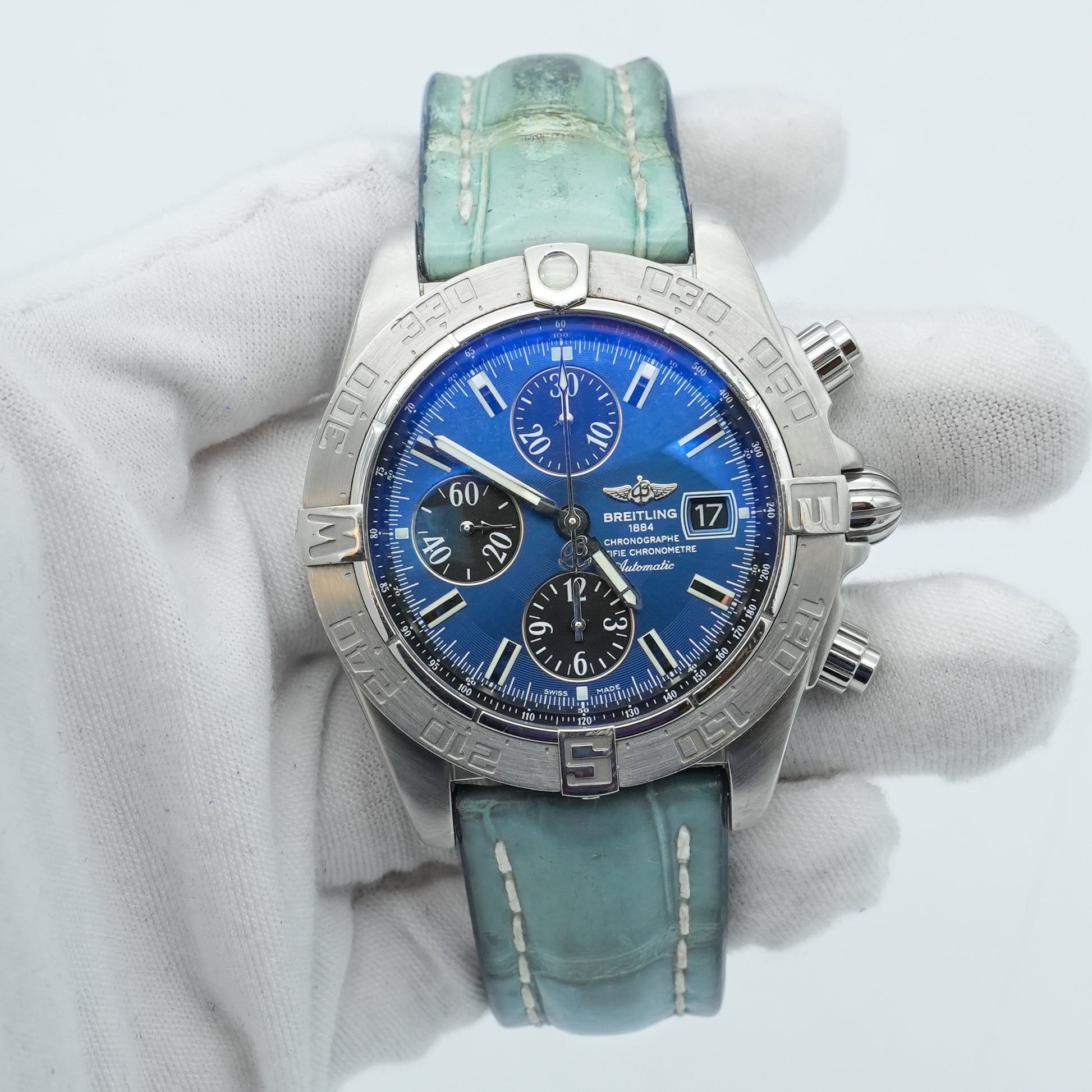 Breitling Galactic Chronograph II Blue Dial A13364 44mm