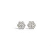 18K White Gold Diamond Flower Studs