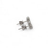 14K White Gold Diamond Oval Studs