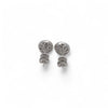 14K White Gold Diamond Oval Studs