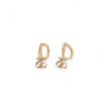 18K Yellow Gold Diamond Open Huggie Earrings