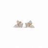 18K Yellow Gold Emerald Cluster Earrings