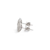 14K White Gold Square Cluster Studs