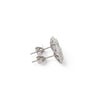 14K White Gold Square Cluster Studs