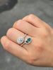 2.82 CT Total Weight Earth Fancy Blue PEAR Diamond 18k Rose&White Gold Setting