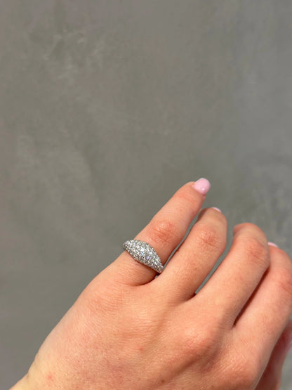 18K White Gold & Diamond Pinky Ring