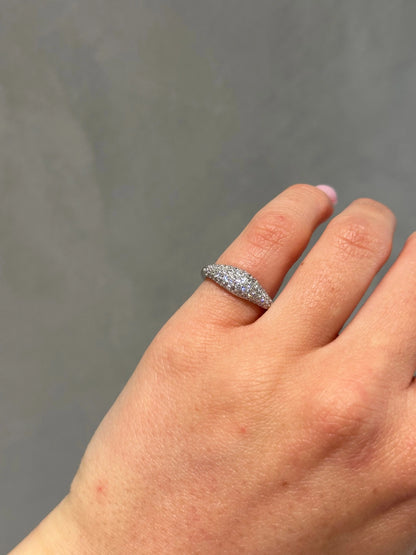 18K White Gold & Diamond Pinky Ring